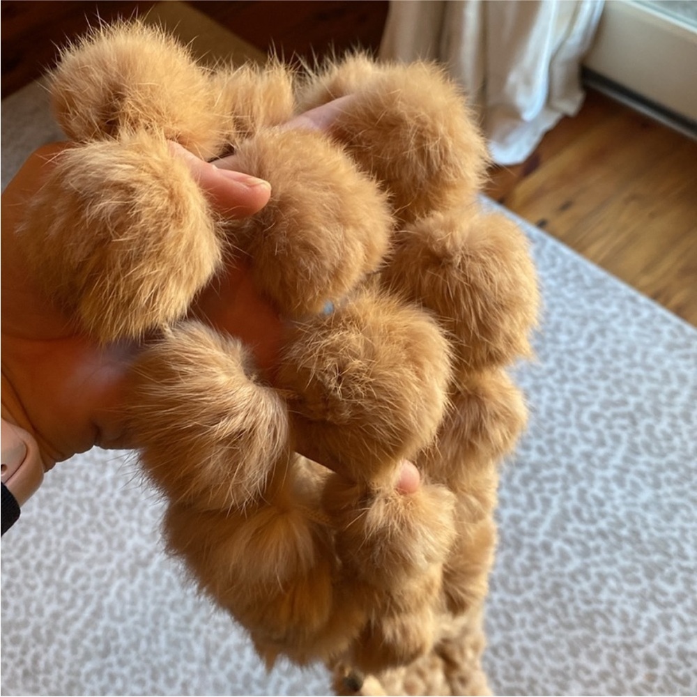 Tan Rabbit Fur Scarf - Picture 4 of 5